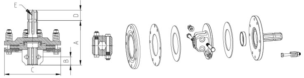 PTO Shaft Parts ED.J Series 2pcs 180/220mm Part Friction Clutch for Agricultural Machines With Customer Choice Friction Disc