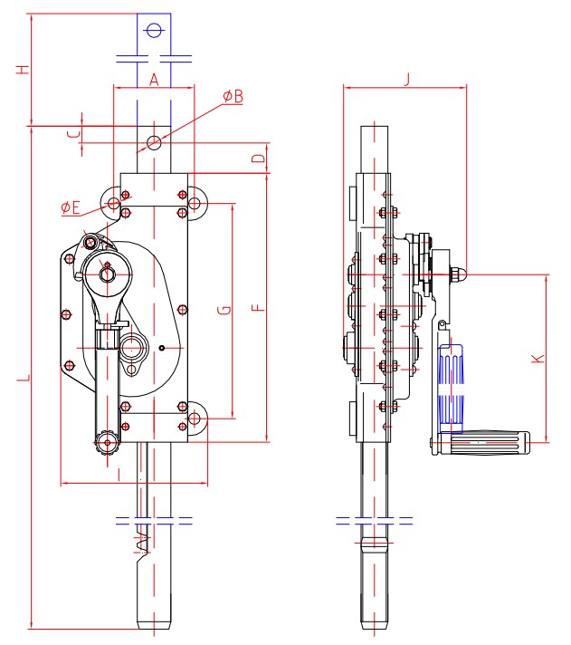 Durable Use Safe Stainless Steel Mechanical MJW Series 1.5t and 3t Hang Steel Jack Form Chinese Manufacturers