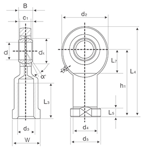 GIR...DO Series Joint Rod End with Left or Right Hand Female Thread GIR6DO GIR80DO