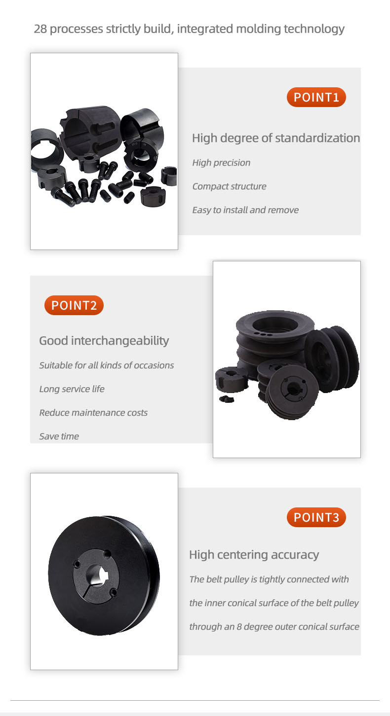 European Standard Pulleys Taper Bushing For V-belt Pulley