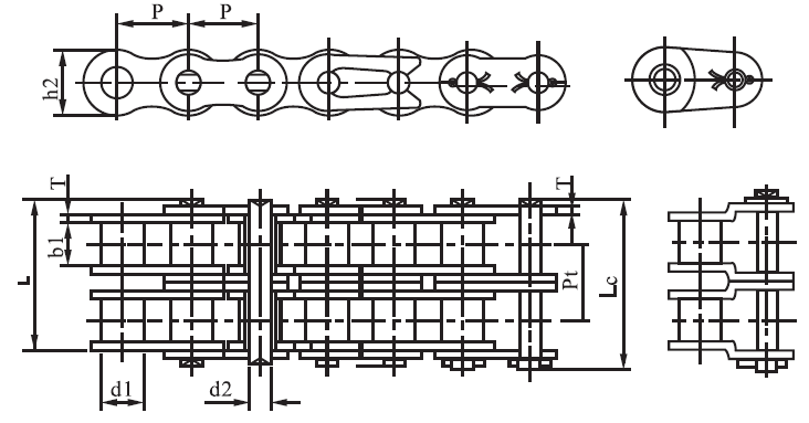 SS24A-2 a Series Stainless Steel Short 38.1mm Pitch Precision Duplex Roller Chain and Sprockets in Steel