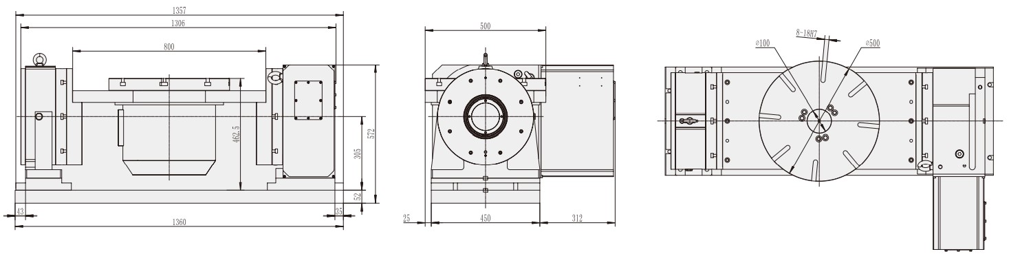 RTS-500 Machine CNC Machining Center Parts CNC Turntable Rotary Table for CNC Machinery