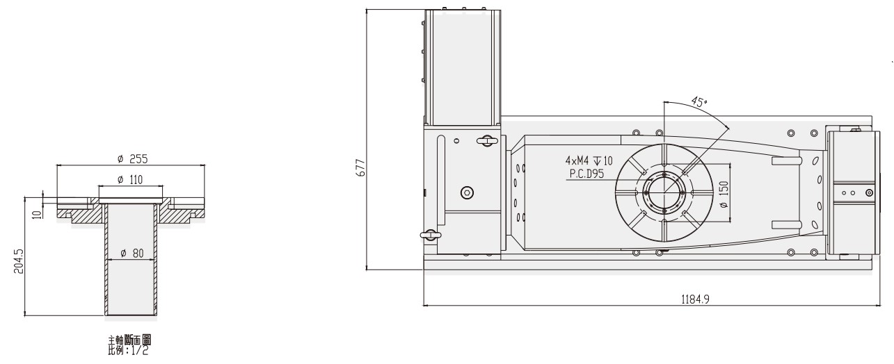 OEM WT-SL255 Machine Machining CNC Center Parts Turntable Rotary Table